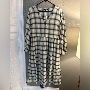 Madewell plaid flannel midi dress